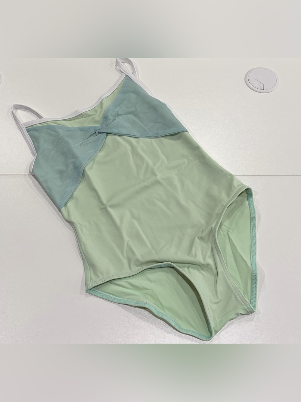 Yumiko Women's Small Kathy Techni Leotard Pistachio Green NWT High-Cut Leg Lined
